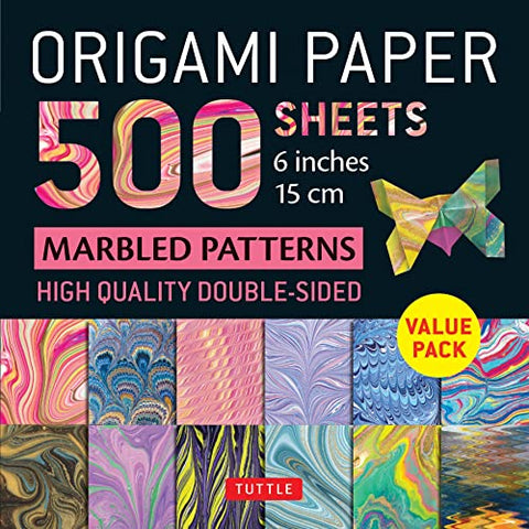 Origami Paper 500 sheets Marbled Patterns 6 inch (15 cm): Tuttle Origami Paper: High-Quality Double-Sided Origami Sheets Printed with 12 Different Designs ... (Instructions for 6 Projects Included)