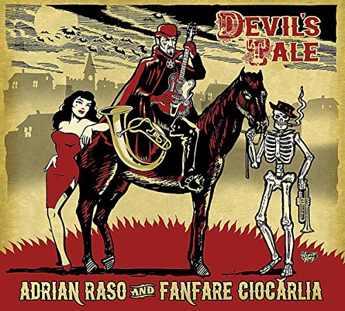 CD cover: illustration of a skeleton, musician on horseback, and woman.