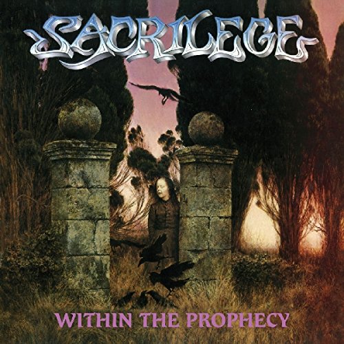 CD cover for Sacrilege’s “Within The Prophecy” featuring a gothic garden scene.