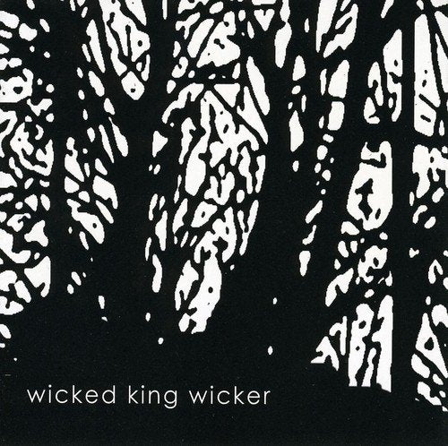Black and white abstract design with the text “wicked king wicker”.
