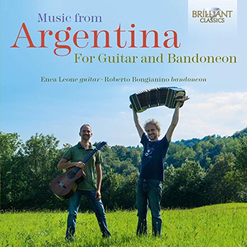 CD cover: two musicians with guitar and bandoneon in a field.