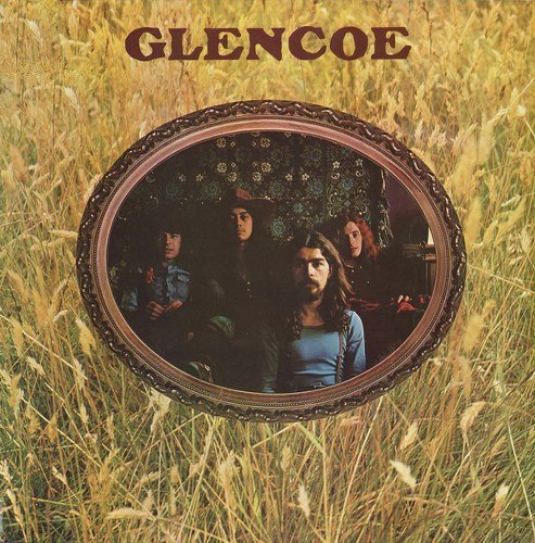 Album cover for "Glencoe" featuring a band in an oval frame.