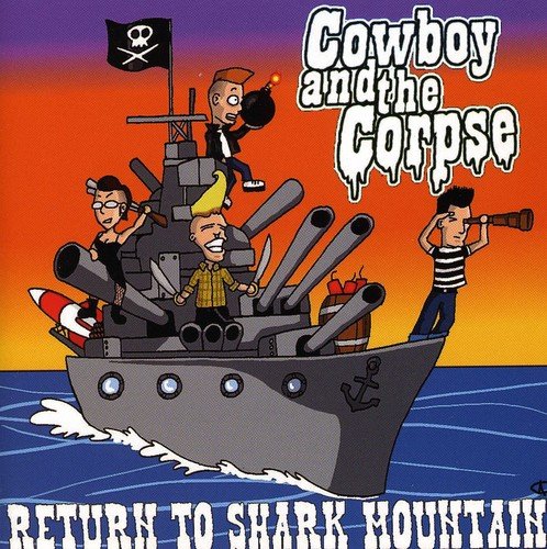 Cartoon album cover for "Cowboy & The Corpse" featuring a warship and figures.