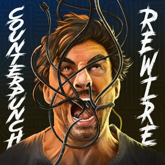 CD cover art: man’s face entangled in black wires, intense expression.