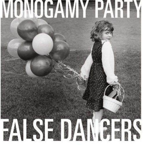 Black and white album cover with a child holding balloons and a basket.