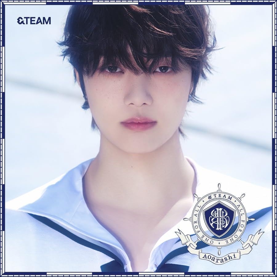 &team Aoarashi member in a white uniform jacket, close-up portrait.