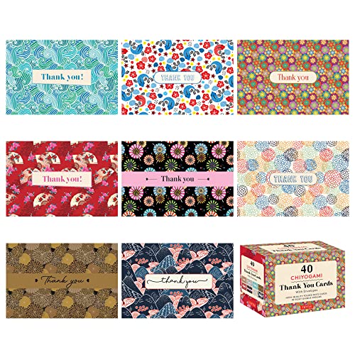 40 THANK YOU CARDS CHIYOGAMI