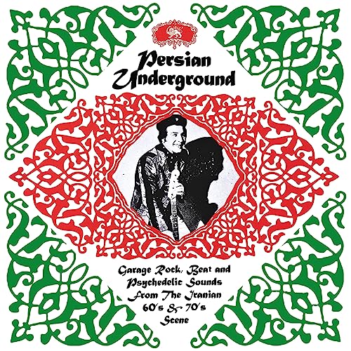 Vinyl record cover: "Persian Underground" with portrait and floral design.