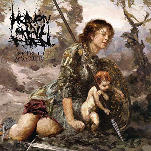 Album cover: woman with child, shield, and spear in a painted style.