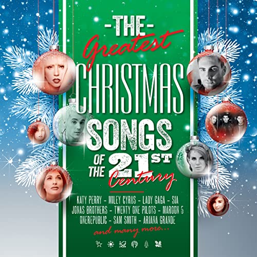 Album cover for “Greatest Christmas Songs Of The 21st Century” with artist portraits.