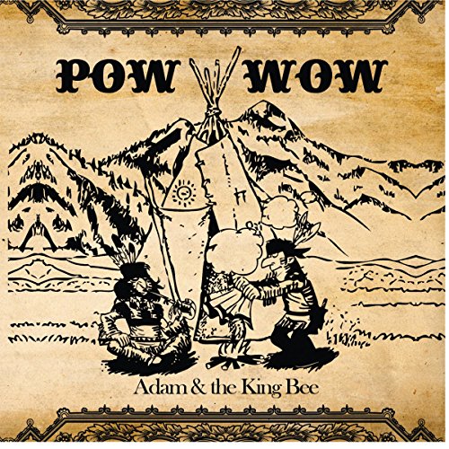 CD cover for “Pow Wow” featuring a sketched mountain scene and figures.