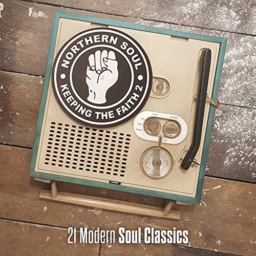 Vinyl record on a vintage radio with "Northern Soul" logo.