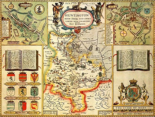 Huntingdonshire Historical 1610 Map 1000 Piece Puzzle