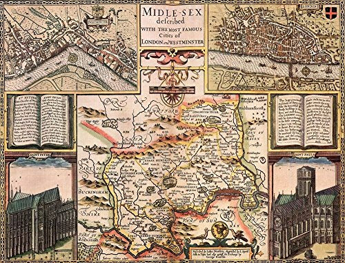 Middlesex Historical 1610 Map 1000 Piece Puzzle
