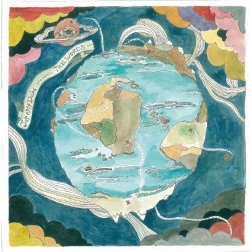 Painted CD cover of Earth with an eye and flowing ribbons.