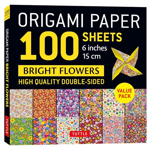 Origami Paper 100 Sheets Bright Flowers 6" (15 cm) : Tuttle Origami Paper: Double-Sided Origami Sheets Printed with 12 Different Patterns (Instructions for 5 Projects Included)