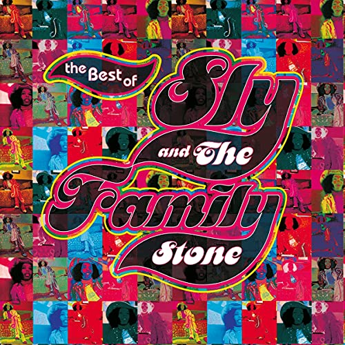 Album cover for Sly & The Family Stone’s “Best Of” with colorful portraits.