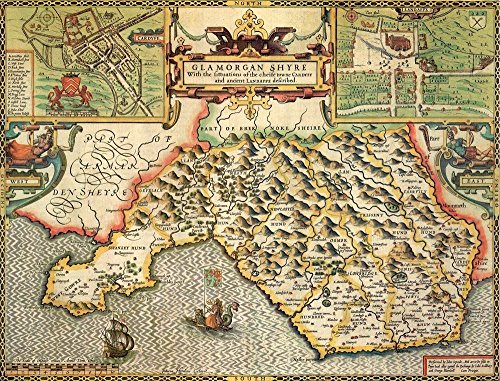 Glamorgan Historical 1610 Map 1000 Piece Puzzle
