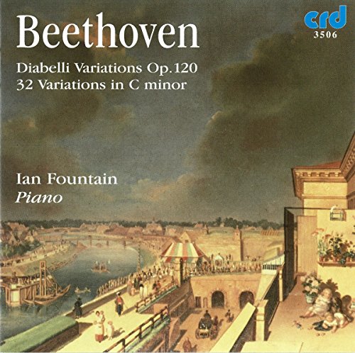 Beethoven CD cover featuring a landscape painting and pianist Ian Fountain.
