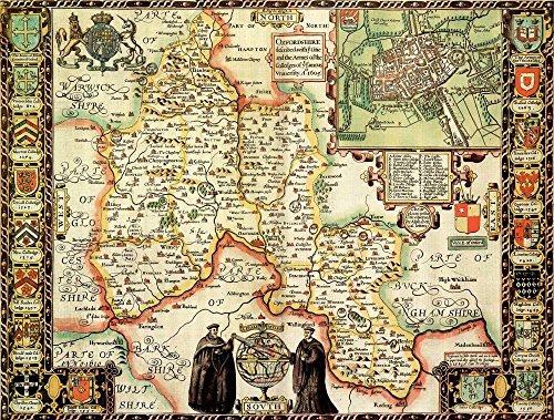 Oxfordshire Historical 1610 Map 1000 Piece Puzzle