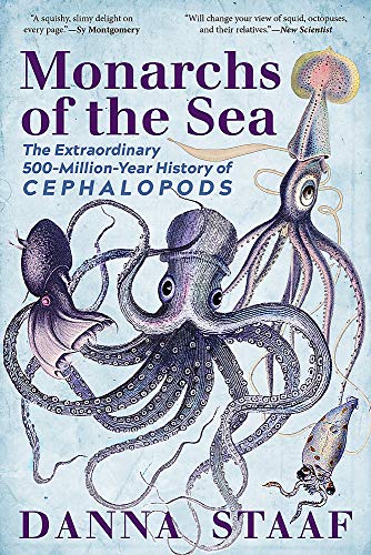 Book cover featuring illustrated cephalopods: squid, octopus, and nautilus.