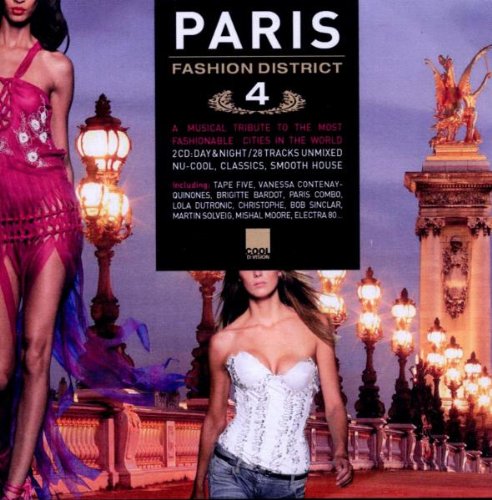 CD cover for “Paris Fashion District 4” featuring models and Parisian imagery.