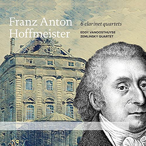 CD cover featuring a portrait of Franz Anton Hoffmeister and a building.