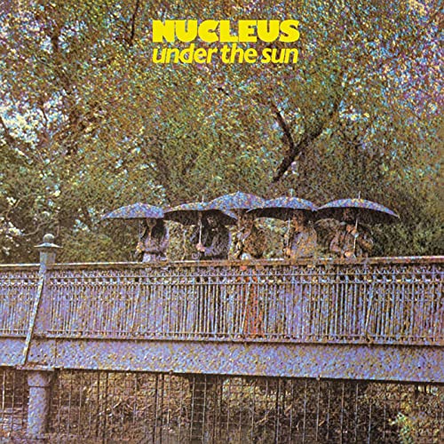 Album cover: people with umbrellas on a bridge, trees in background.