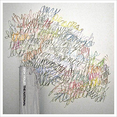 Album cover for The National’s “High Violet” with colorful scribbles.