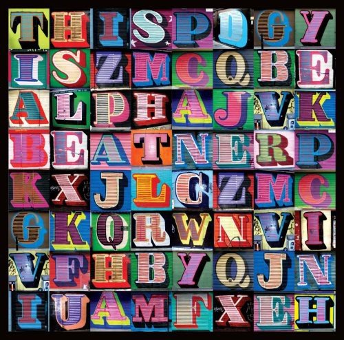 A grid of colorful graffiti letters painted on metal shutters forming the album cover.