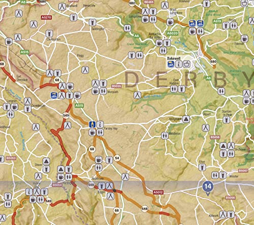 Peak District Cycle Map 18 : Features Manchester, Leeds, Derby and Sheffield