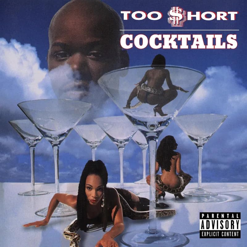 Too $hort's "Cocktails" vinyl cover with a woman in a martini glass.