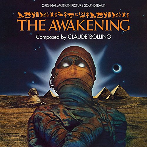 CD cover for "The Awakening" soundtrack, featuring a bandaged figure and pyramids.