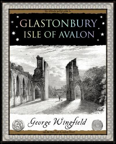 Book cover with Glastonbury landscape or map, possibly featuring mystical or ancient symbols.
