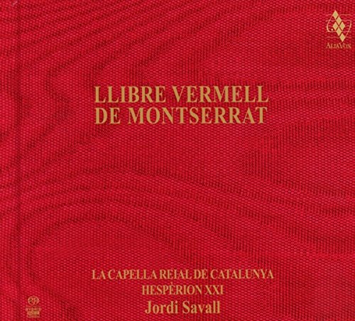 Red album cover with gold text: "Llibre Vermell de Montserrat.