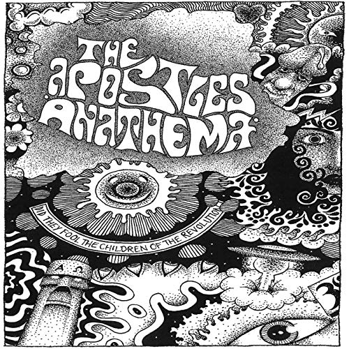 Black and white album cover with swirling designs, text, and an eye.