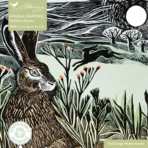 Adult Sustainable Jigsaw Puzzle Angela Harding: Hidden Hares : 1000-pieces. Ethical, Sustainable, Earth-friendly