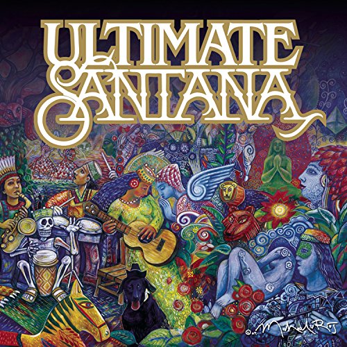 CD cover for Santana’s “Ultimate Santana” with colorful, fantastical artwork.