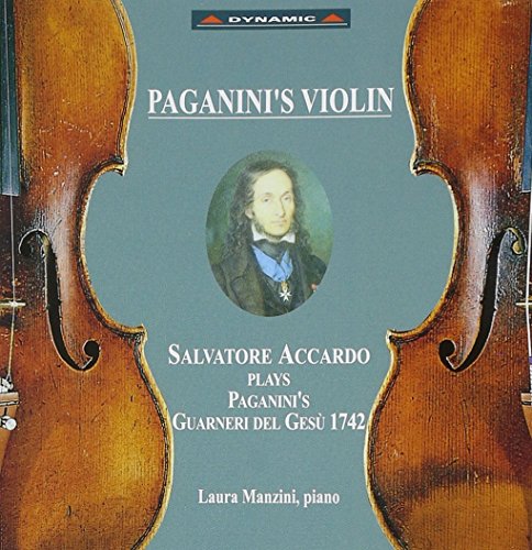 CD cover featuring a portrait of violinist Niccolò Paganini and violins.