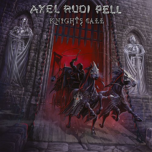 Album cover: knights, a black horse-drawn carriage, and a castle entrance.