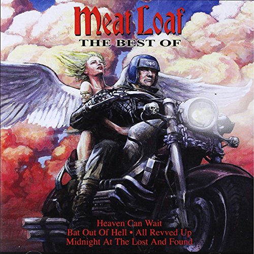 CD cover art: Meat Loaf riding a motorcycle with a winged woman.