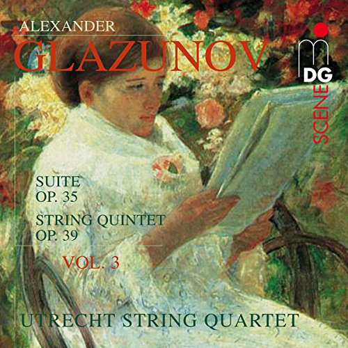 CD cover featuring a painting of a woman reading sheet music.