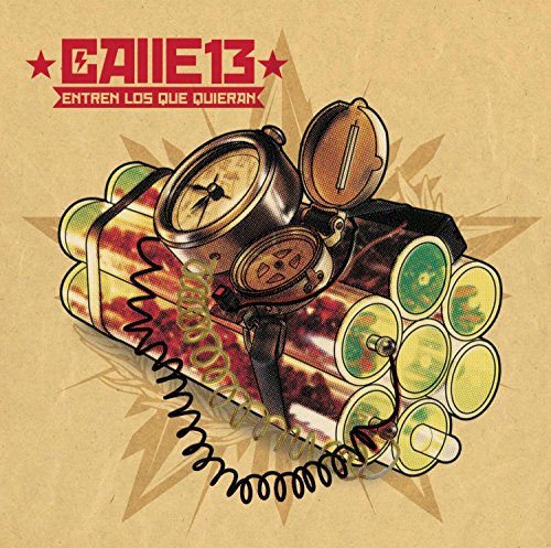 Calle 13 album cover: dynamite with a compass on aged paper.