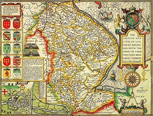 Lincolnshire Historical 1610 Map 1000 Piece Puzzle