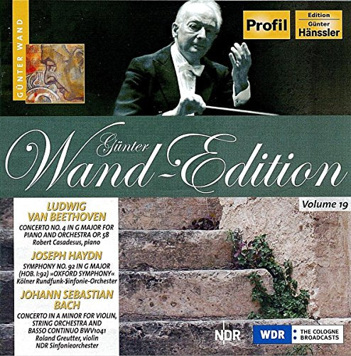 CD cover featuring conductor Günter Wand and composers Beethoven, Haydn, and Bach.