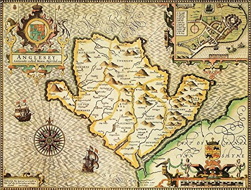 Ryco Originals Anglesey Historical Map 1000 Piece Jigsaw Puzzle (1610). Free print!