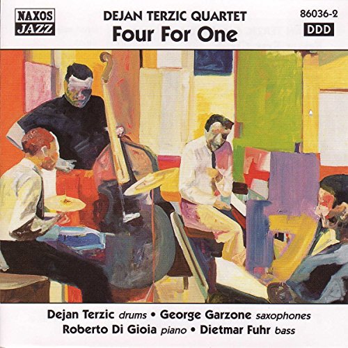 CD cover for “Four For One” by Dejan Terzic Quartet, abstract painting.