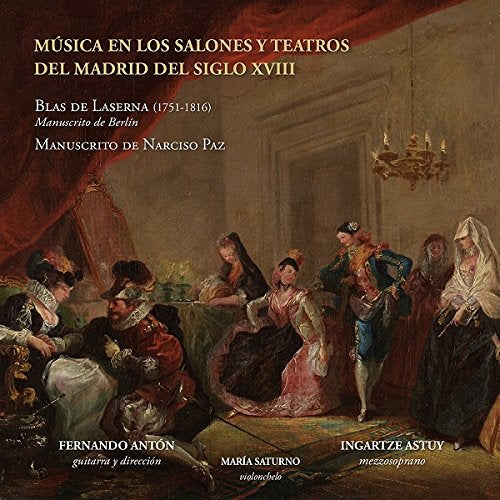 CD cover depicting an 18th-century Madrid salon scene with musicians.