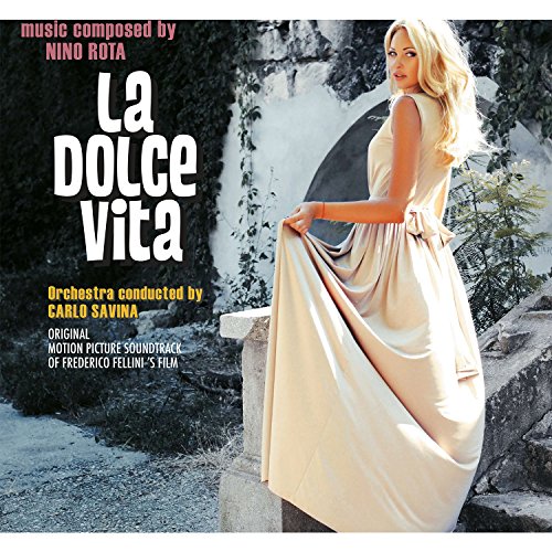 “La Dolce Vita” soundtrack album cover featuring a blonde woman in a gown.