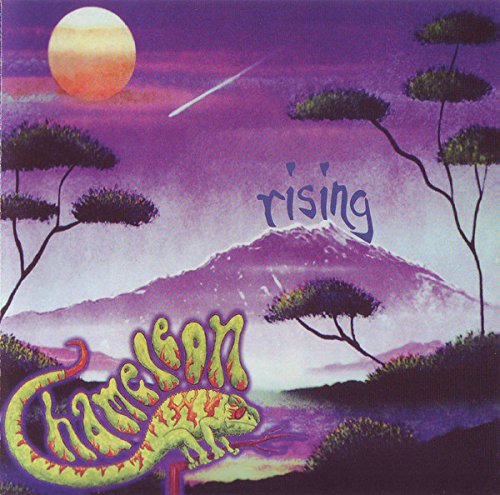 CD cover art: Chameleon with a purple landscape and rising moon.